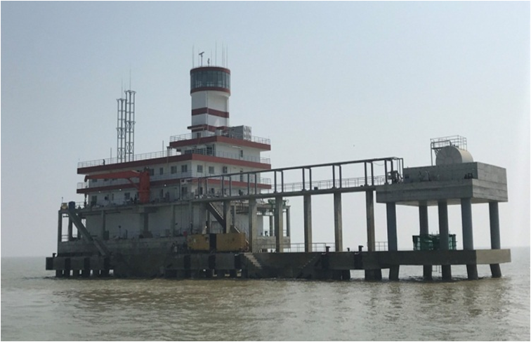 ရေကြောင်းပြအဆောက်အအုံ(Offshore Fixed Pilot Station) တည်ဆောက်ပြီးစီးမှု မှတ်တမ်းဓါတ်ပုံများ